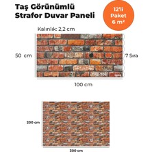 KnB Duvar Paneli ve Söve Taş Görünümlü Strafor Duvar Paneli (12'li Paket)