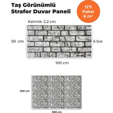 KnB Duvar Paneli ve Söve Taş Görünümlü Strafor Duvar Paneli (12'li Paket)
