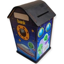 Ahşap Ev Kumbara Uzay Temalı