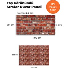 KnB Duvar Paneli ve Söve Taş Görünümlü Strafor Duvar Paneli (12'li Paket)