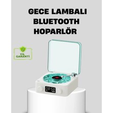 Asiltech Gece Lambası Stereo Bluetooth Hoparlör Dijital Saatli Vintage Tasarım Çok Fonksiyonlu