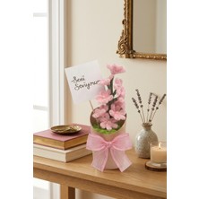 Bee Flower Shop Şönil Çiçek Pembe -Kraft Saksı