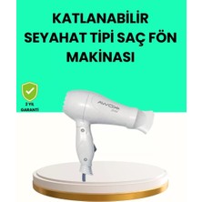 Asiltech Katlanabilir Seyahat Tipi Saç Kurutma Makinesi Çift Kademeli Ayar