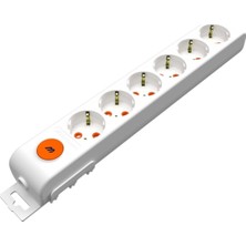  ri-tech 6 lı anahtarlı 2usb klemensli topraklı grup priz