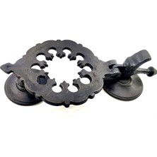 urfakent bilişim ve medya danışmanlık Antika Tarz Dekoratif Pirinç Osmanlı Kapı Tokmağı, Taktak - 265X75MM, Oksit