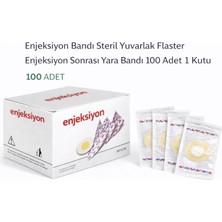 Urfakent Enjeksiyon Bandı Steril Yuvarlak Flaster Enjeksiyon Sonrası Yara Bandı 100 Adet 1 Kutu