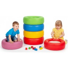 Exectus 5'li Renkli Aktivite Tekerleği Seti Anaokulu Kreş Tipi Denge Parkur Oyunu