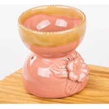 Çiçek Detaylı Seramik Buhurdanlık – Dekoratif ve Fonksiyonel Pembe,pembe