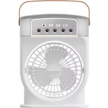 Urfakent Şarjlı 600 ml Su Hazneli Taşınabilir Masaüstü Vanilatör  Güçlü Fan ve 2000 Mah Pil Beyaz
