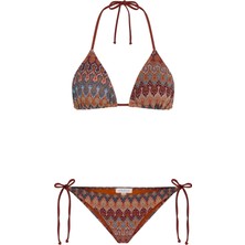 Aquella Üçgen Bikini Takım Çok Renkli Desenli Kadın Beden 42 Yaz Tatili için İdeal