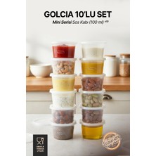 GOLCIA Mini 100 ml Mikrodalgaya ve Derin Dondurucuya Uygun Yıkanabilir 10'lu Sos Kabı Seti