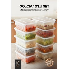 GOLCIA Max 777 ml Mikrodalgaya ve Derin Dondurucuya Uygun Yıkanabilir 10'lu Saklama Kabı Seti