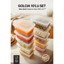 GOLCIA Max 962 ml Mikrodalgaya ve Derin Dondurucuya Uygun Yıkanabilir 10'lu Saklama Kabı Seti