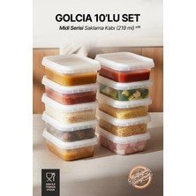 GOLCIA Midi 219 ml Mikrodalgaya ve Derin Dondurucuya Uygun Yıkanabilir 10'lu Saklama Kabı Seti