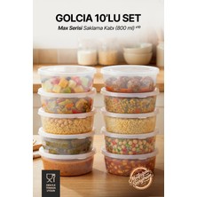 GOLCIA Max 800 ml Mikrodalgaya ve Derin Dondurucuya Uygun Yıkanabilir 10'lu Saklama Kabı Seti