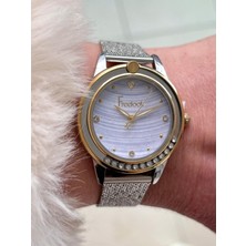 Freelook Zirkon Taşlı  Çelik Kordon ve Kasa 5 Atm Su Geçirmez Kadın Kol Saati