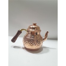 Abnturk Bakır Çaydanlık Ahşap Saplı 1 Lt Uzunluk 15 cm