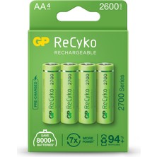  aa 2600 mah şarjlı kalem pil 4 lü paket gp270aahcemtr
