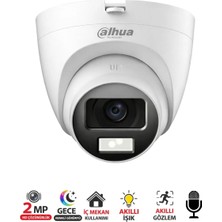 Dahua Dome Güvenlik Kamerası 2mp T1A21P U Il A 0280B Smart Dual Light Teknolojisi Sesli ve Renkli