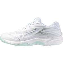 Mizuno Thunder Blade Z Kadın Voleybol Ayakkabısı Beyaz / Gri Nefes Alabilir Yapı ile Konforlu Tasarım
