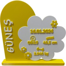 3D Tasarım Kişiye Özel Doğum Anı Hatırası (Güneş)