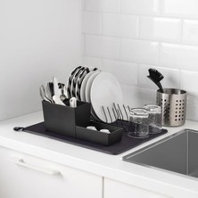 Bulaşık Kurutma Matı Tezgah Üstü Bulaşık Suyu Emici 44X33CM Kurutucu Bulaşık Altlığı (Lacivert, 44CMX33CM)