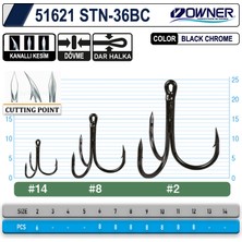 Owner 51621 Stn -36 Black Chrome  Üçlü Iğne