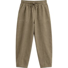 Mixray 4573 Kadın Önü Çımalı Gabardin Şalvar Pantolon Haki