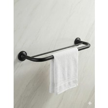 Clk Banyo Bella 50 cm Ikili Havluluk - Krom Duvara Montajlı Banyo Askısı Sıyah