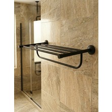 Clk Banyo Bella 50 cm Banyo Havluluğu - Duvara Montajlı Fonksiyonel Havlu Askısı Sıyah