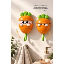 Kitchen Dream Akıllı Mekanizmalı Sevimli Havuç Tasarımlı Otomatik Açılan Yapışkanlı Duvar Askısı 1 Adet