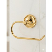 Clk Banyo Bella Paslanmaz Pirinç Duvara Montajlı Kapaksız Tuvalet Kağıtlığı - Modern Banyo Kağıtlık Sarı