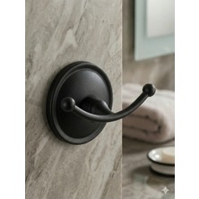 Clk Banyo Bella Duvara Montajlı Çiftli Bornozluk Banyo Havluluk Askı Sıyah