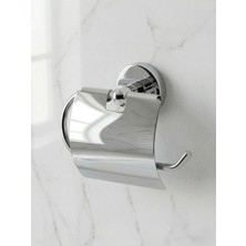 Clk Banyo Karaca Modern Kapaklı Duvara Montaj Tuvalet Kağıtlığı - Parlak Krom