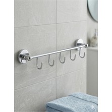 Clk Banyo Karaca Banyo/mutfak Pirinç Duvara Montajlı 5’li Bornoz ve Havlu Askısı - Paslanmaz