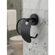 Clk Banyo Karaca Duvara Montajlı Kapaklı Wc Kağıtlık Tuvalet Kağıtlığı- Paslanmaz Şık Tasarım Sıyah