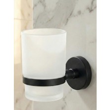 Clk Banyo Karaca Duvara Monte Şık Diş Fırçalık - Paslanmaz Aparatlı Banyo Düzenleyici Mat Sıyah