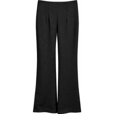 Mixray 4862 Kadın Yırtmaçlı Yüksek Bel Çan Paça Pantolon Siyah