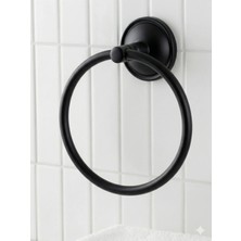 Clk Banyo Bella Duvara Montajlı Yuvarlak Havluluk - Paslanmaz Pirinç Banyo Havlu Halkası Sıyah