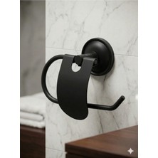 Clk Banyo Bella Paslanmaz Pirinç Duvara Montajlı Tuvalet Kağıtlığı Sıyah