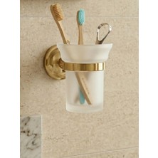 Clk Banyo Bella Duvara Montajlı Diş Fırçalık Banyo Aksesuarı Paslanmaz Diş Fırçası Tutucu Sarı