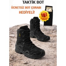 Single Sword SS601 Tactical Fermuarlı Askeri Çöl Botu+ Bot Çorabı Hediyeli - Renk: Siyah | Beden: 37