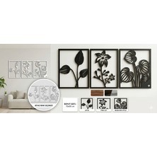 As Tasarım Lazer Çiçek Serisi - Lazer Kesim Duvar Dekorasyonu / Süs - 70X30 cm