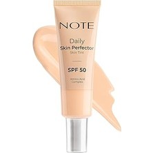 Uravas Store Note Cosmetics Daily Skin Perfector Skin Tint 100 Spf 50 Ton Eşitleyici Doğal Bitişli Renkli Nemlen