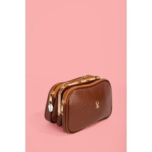 Westbag Kadın Çapraz Askılı Deri Çanta 4 Bölmeli Çok Gözlü Burslu Fermuarlı Günlük Omuz Çantası