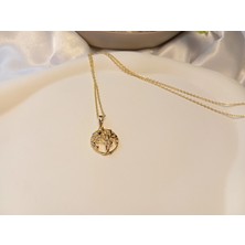 Xuping Jewelry 14 Ayar Gold Kaplama Hayat Ağacı Kolye - 45 cm
