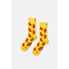 Happy Socks - Sarı Sosisli Sandviç Desenli Çorap