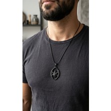 Hg.Aksesuar Erkek Balık Sırtı Zincirli Yaprak Çelik Kolye