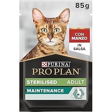 Uravas Store Purina Plan Maintenance Sos Içinde Sığır Etli Kısırlaştırılmış 85GR Pouch x 26 Adet