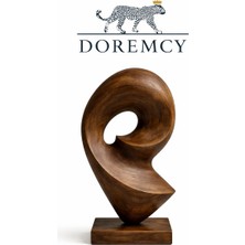 Doremcy Modern Sarmal Dekoratif Biblo - 48 cm Büyük Boy Polyester Döküm Heykel Masa Üstü Antik Görünümlü Obje